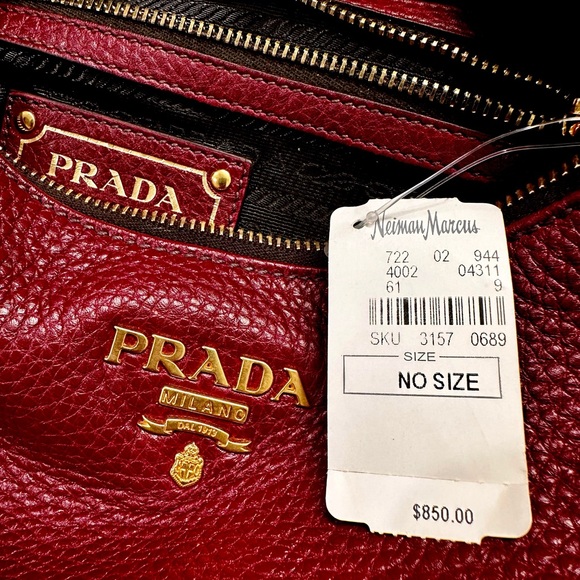 Prada Vitello Daino Hobo Bag BR4311 - Amaranto - Picture 14 of 14